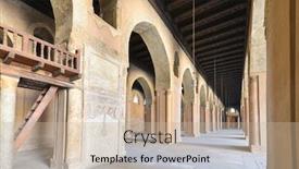  Presentation with cairo - Audience pleasing theme consisting of ibn-tulun-mosque-in-cairo backdrop and a mint green colored foreground