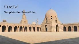  Presentation with cairo - Beautiful slide deck featuring ibn tulun mosque in cairo egypt the mosque is the oldest mosque in the city and the mosque's original inscription slab identifies the date of completion as 265 ah or 879 ad backdrop and a light blue colored foreground