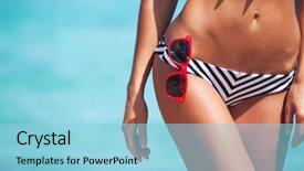  Presentation with woman nude body - Presentation theme having ibs - beautiful woman body ib bikini background and a light blue colored foreground