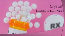  Presentation with pills - Presentation theme consisting of ibuprofen-rx-medicine-pills background and a coral colored foreground