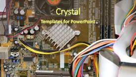  Presentation with computer repair - PPT theme featuring ic engine - repair of a computer background and a tawny brown colored foreground