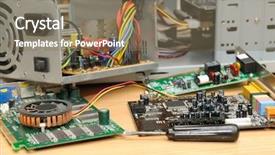  Presentation with computer repair - Cool new presentation design with ic engine - repair of a computer backdrop and a violet colored foreground