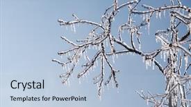  Presentation with fire and ice - Presentation design having ice after an ice storm background and a light blue colored foreground