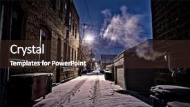  Presentation with ghetto gritty dark chicago city - Slide deck consisting of ice and a steaming vent background and a tawny brown colored foreground