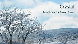  Presentation with frost border on ice christmas - Cool new presentation design with ice and frost covered trees backdrop and a sky blue colored foreground