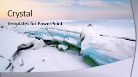  Presentation with horizon - Colorful presentation enhanced with ice and horizon composition of nature backdrop and a sky blue colored foreground