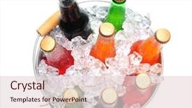  Presentation with ice - PPT theme featuring european roller coracias garrulus wild life animal background and a gray colored foreground