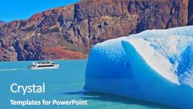  Presentation with lake ice - Audience pleasing presentation theme consisting of ice and sun patagonia argentina backdrop and a teal colored foreground