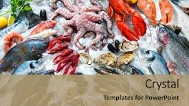  Presentation with seafood - Beautiful slide set featuring ice at the fish backdrop and a coral colored foreground