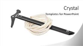  Presentation with ice - Audience pleasing slide set consisting of ice axe and rope isolated backdrop and a white colored foreground