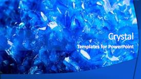  Presentation with blue crystal - Slides consisting of ice bath - blue icy salt crystal closeup background and a cobalt blue colored foreground