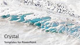  Presentation with southwestern - Slides having ice bath - pamukkale natural site in denizli background and a light gray colored foreground