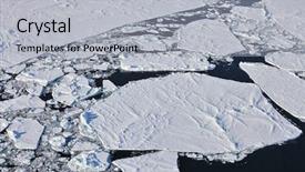  Presentation with ice frozen - Cool new theme with ice berg - aerial view of frozen arctic backdrop and a light gray colored foreground