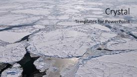  Presentation with ice frozen - Beautiful slide deck featuring ice berg - aerial view of frozen arctic backdrop and a  colored foreground