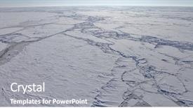  Presentation with ice frozen - Colorful slide set enhanced with ice berg - aerial view of frozen arctic backdrop and a gray colored foreground