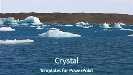  Presentation with floating - Slide deck enhanced with ice berg - icebergs floating toward the ocean background and a ocean colored foreground