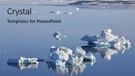  Presentation with water - PPT theme featuring ice berg - icebergs on still water background and a  colored foreground
