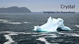  Presentation with newfoundland - Presentation theme enhanced with ice berg - melting iceberg off the coast background and a  colored foreground