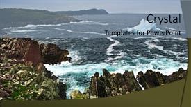  Presentation with newfoundland - Amazing PPT theme having ice berg - melting iceberg off the coast backdrop and a light blue colored foreground