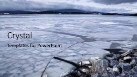 Presentation with lake ice - Slide deck with ice braking up on lake background and a light blue colored foreground