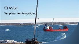  Presentation with machinery - Colorful slide deck enhanced with ice breaker - construction machinery in arctic backdrop and a light blue colored foreground