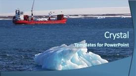  Presentation with cargo ship - Presentation featuring ice breaker - iceberg and cargo ship background and a ocean colored foreground