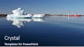  Presentation with cargo ship - Slide deck featuring ice breaker - iceberg and cargo ship background and a navy blue colored foreground