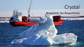  Presentation with cargo ship - Slide set enhanced with ice breaker - iceberg and cargo ship background and a light blue colored foreground