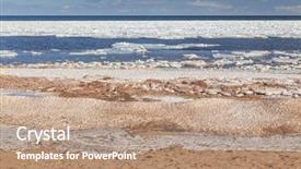  Presentation with purple floral ice - Cool new presentation theme with ice breaking up on cavendish backdrop and a  colored foreground