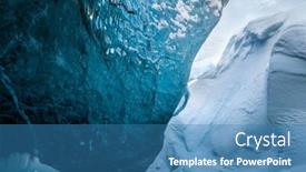  Presentation with glacier - Slide deck consisting of ice-cave-background-magnificent-glacier background and a teal colored foreground