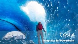  Presentation with canada - Theme featuring ice-cave-in-high-mountains background and a teal colored foreground