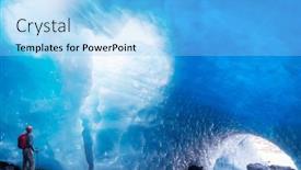  Presentation with canada - PPT theme consisting of ice-cave-in-high-mountains background and a light blue colored foreground