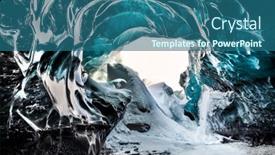  Presentation with cave - Theme enhanced with ice-cave-magnificent-glacier-formation background and a ocean colored foreground