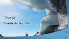  Presentation with chile - Audience pleasing PPT theme consisting of ice-cavern-in-glacier backdrop and a light blue colored foreground