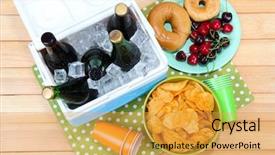  Presentation with color full - Slide deck with ice chest full of drinks background and a yellow colored foreground