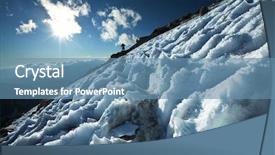  Presentation with extreme - Slides featuring ice climber - extreme climbing collage background and a teal colored foreground