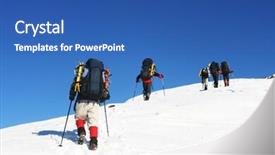  Presentation with smokey mountain - Slides enhanced with ice climber - hike in winter mountain background and a  colored foreground