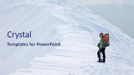  Presentation with mountain climb motivational - Slides having ice climber - mountain winter trekking background and a sky blue colored foreground