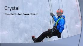  Presentation with climbing - Amazing presentation theme having ice-climbing backdrop and a light blue colored foreground