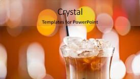  Presentation with cold coffee - PPT theme with ice coffee on bar desk background and a red colored foreground