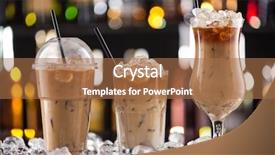  Presentation with ice - Audience pleasing PPT theme consisting of ice coffee on bar desk backdrop and a coral colored foreground