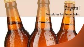  Presentation with scroll paper isolated on white - Amazing slide deck having ice cold - beer bottles isolated on white backdrop and a yellow colored foreground