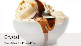  Presentation with ice cream - Presentation theme consisting of ice cream and caramel background and a light gray colored foreground