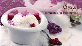  Presentation with ice cream truck - Colorful PPT layouts enhanced with ice cream and lilac flower backdrop and a coral colored foreground