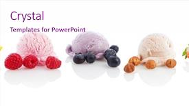  Presentation with ice cream strawberry - Amazing presentation having ice cream and sorbet backdrop and a pink colored foreground