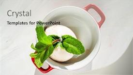  Presentation with ice cream - Cool new PPT theme with ice-cream-ball-with-mint backdrop and a light gray colored foreground