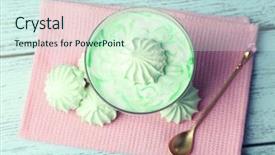  Presentation with mint - Amazing PPT layouts having ice cream bar - mint milk dessert in glass backdrop and a sky blue colored foreground