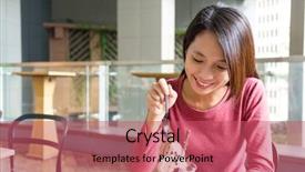  Presentation with recipe dessert - Slide set consisting of ice cream bar - young beautiful woman eating background and a red colored foreground