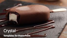  Presentation with chocolate ice cream - Colorful slide set enhanced with ice cream bar coated backdrop and a wine colored foreground