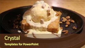  Presentation with ice cream - PPT layouts having food brownies - ice cream brownie desert background and a tawny brown colored foreground
